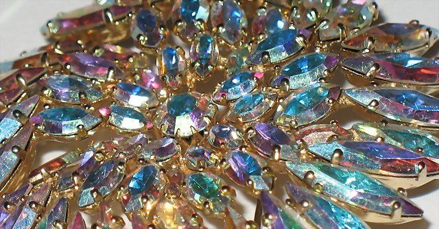Vintage Signed Sherman AB Swarovski Crystal Flower Brooch Vintage Signed Sherman AB Swarovski Crystal Flower Brooch