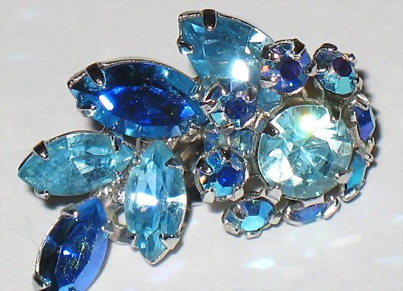 Vintage Signed Sherman Baby Blue & AB Swarovski Crystal Earrings Vintage Signed Sherman Baby Blue & AB Swarovski Crystal Earrings