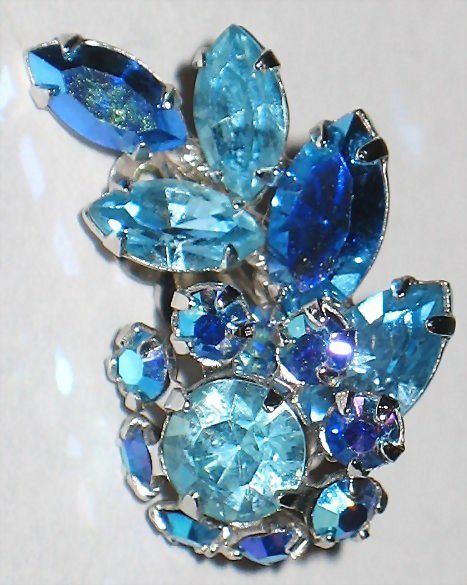 Vintage Signed Sherman Baby Blue & AB Swarovski Crystal Earrings Vintage Signed Sherman Baby Blue & AB Swarovski Crystal Earrings