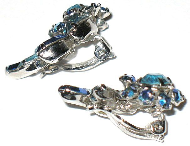 Vintage Signed Sherman Baby Blue & AB Swarovski Crystal Earrings Vintage Signed Sherman Baby Blue & AB Swarovski Crystal Earrings