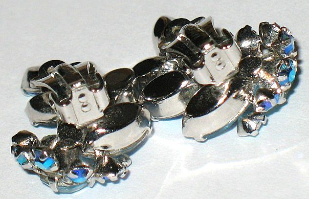 Vintage Signed Sherman Baby Blue & AB Swarovski Crystal Earrings Vintage Signed Sherman Baby Blue & AB Swarovski Crystal Earrings
