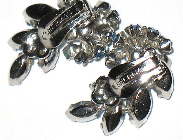 Vintage Signed Sherman Baby Blue & AB Swarovski Crystal Earrings Vintage Signed Sherman Baby Blue & AB Swarovski Crystal Earrings