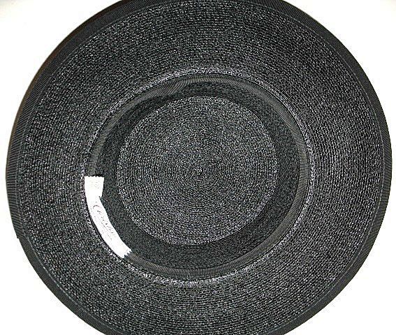 1960s Vintage Christine Original Park Avenue Black Straw Brimmed Hat 1960s Vintage Christine Original Park Avenue Black Straw Brimmed Hat