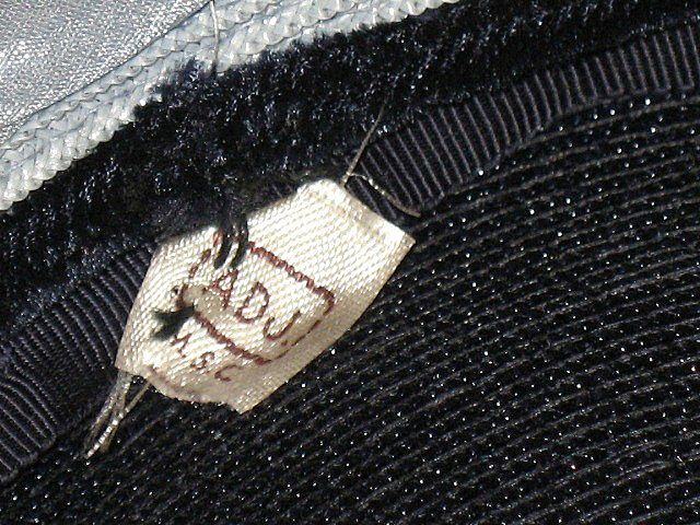 1950s Vintage Platter Hat Silver & Blue Organza Trim 1950s Vintage Platter Hat Silver & Blue Organza Trim