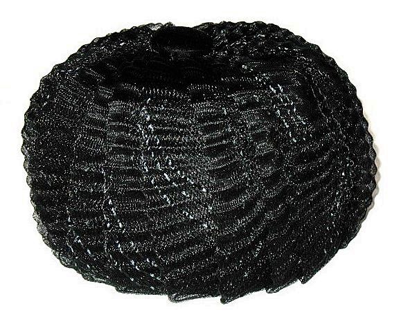 1960s Vintage Black Tulle Hat Pill Box Style with Velvet Button 1960s Vintage Black Tulle Hat Pill Box Style with Velvet Button