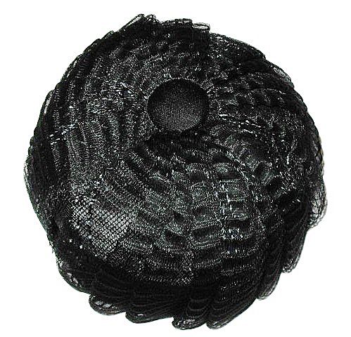 1960s Vintage Black Tulle Hat Pill Box Style with Velvet Button 1960s Vintage Black Tulle Hat Pill Box Style with Velvet Button