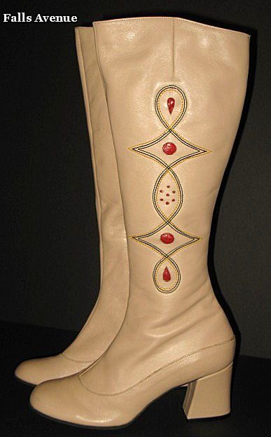 Vintage Go-Go Boots Knee High Buff Leather Alpine Label Size 5 1/2 Vintage Go-Go Boots Knee High Buff Leather Alpine Label Size 5 1/2