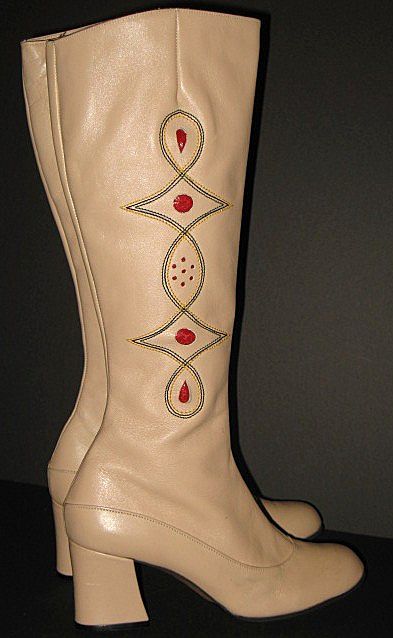 Vintage Go-Go Boots Knee High Buff Leather Alpine Label Size 5 1/2 Vintage Go-Go Boots Knee High Buff Leather Alpine Label Size 5 1/2