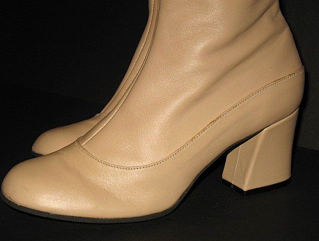 Vintage Go-Go Boots Knee High Buff Leather Alpine Label Size 5 1/2 Vintage Go-Go Boots Knee High Buff Leather Alpine Label Size 5 1/2