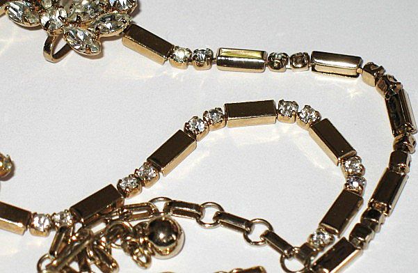 Vintage Jewelry Tiered Rhinestones Princess Length Necklace Vintage Jewelry Tiered Rhinestones Princess Length Necklace