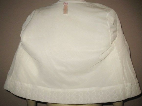 Early 1960s Vintage White Quilted Bed Jacket with Embroidered Blue Trim Sears Label Size Small Early 1960s Vintage White Quilted Bed Jacket with Embroidered Blue Trim Sears Label Size Small