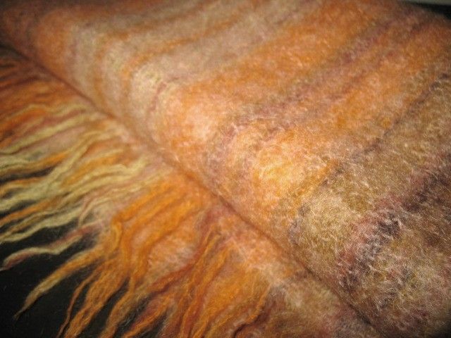 1970s Vintage Glentana Mohair Fringed Scarf Orange & Yellow 1970s Vintage Glentana Mohair Fringed Scarf Orange & Yellow