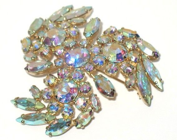 Vintage Costume Jewelry Signed Sherman AB Crystal Pin Vintage Costume Jewelry Signed Sherman AB Crystal Pin