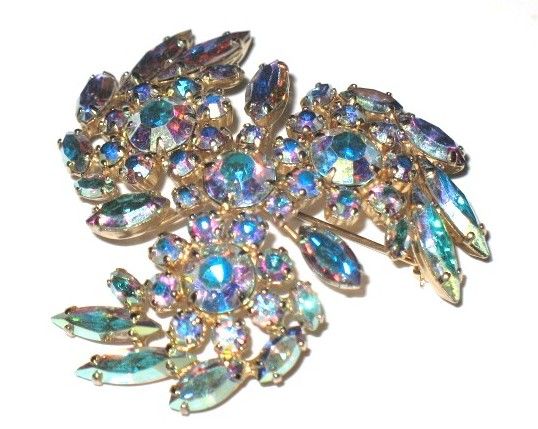 Vintage Costume Jewelry Signed Sherman AB Crystal Pin Vintage Costume Jewelry Signed Sherman AB Crystal Pin