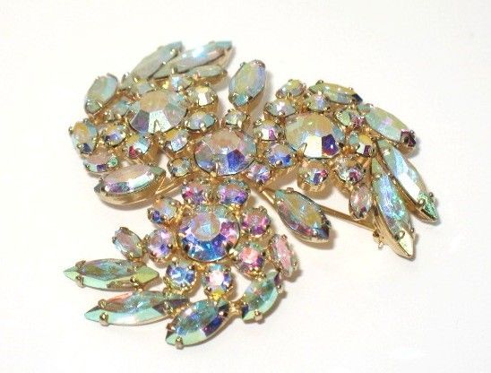 Vintage Costume Jewelry Signed Sherman AB Crystal Pin Vintage Costume Jewelry Signed Sherman AB Crystal Pin