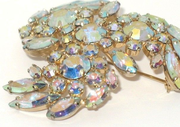Vintage Costume Jewelry Signed Sherman AB Crystal Pin Vintage Costume Jewelry Signed Sherman AB Crystal Pin