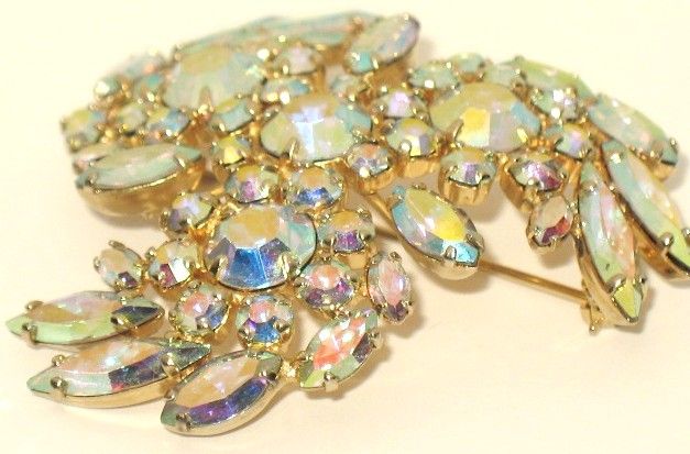 Vintage Costume Jewelry Signed Sherman AB Crystal Pin Vintage Costume Jewelry Signed Sherman AB Crystal Pin