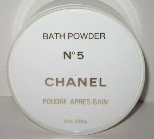 Vintage Chanel No 5 Bath Powder 8oz Container with Puff Vintage Chanel No 5 Bath Powder 8oz Container with Puff