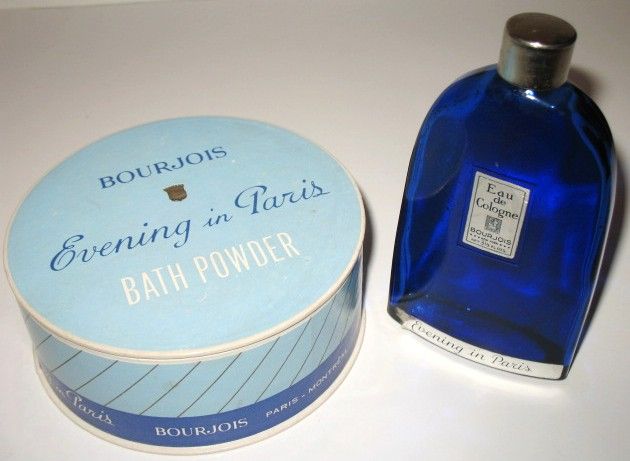 Vintage Evening in Paris Bath Powder Container & Eau de Cologne Bottle Vintage Evening in Paris Bath Powder Container & Eau de Cologne Bottle