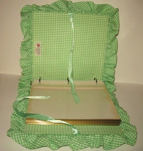 1970s Vintage Green & White Gingham Covered Unused Photo Album 1970s Vintage Green & White Gingham Covered Unused Photo Album