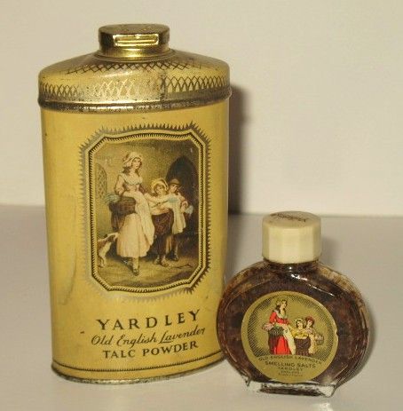 Vintage Yardley Lavender Talcum Powder & Smelling Salts Vintage Yardley Lavender Talcum Powder & Smelling Salts