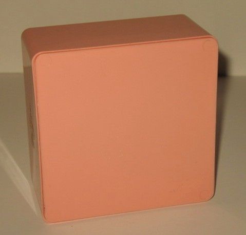 Vintage Plastic Coral Pink Powder Box Lovely Image Vintage Plastic Coral Pink Powder Box Lovely Image