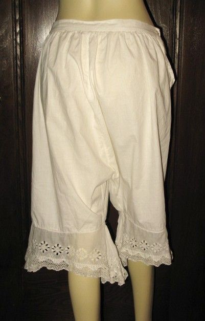 Victorian White Cotton Bloomers or Pantaloons with Crochet Lace Trim Size Medium Victorian White Cotton Bloomers or Pantaloons with Crochet Lace Trim Size Medium