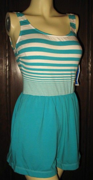 1980s Vintage Gabar Jade Green Jogger Swimsuit or Romper New Old Stock Size Medium 1980s Vintage Gabar Jade Green Jogger Swimsuit or Romper New Old Stock Size Medium