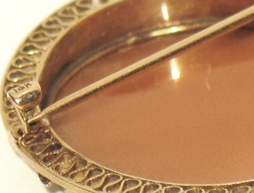 Estate Jewelry 14K Gold Carved Shell Cameo Pin Estate Jewelry 14K Gold Carved Shell Cameo Pin