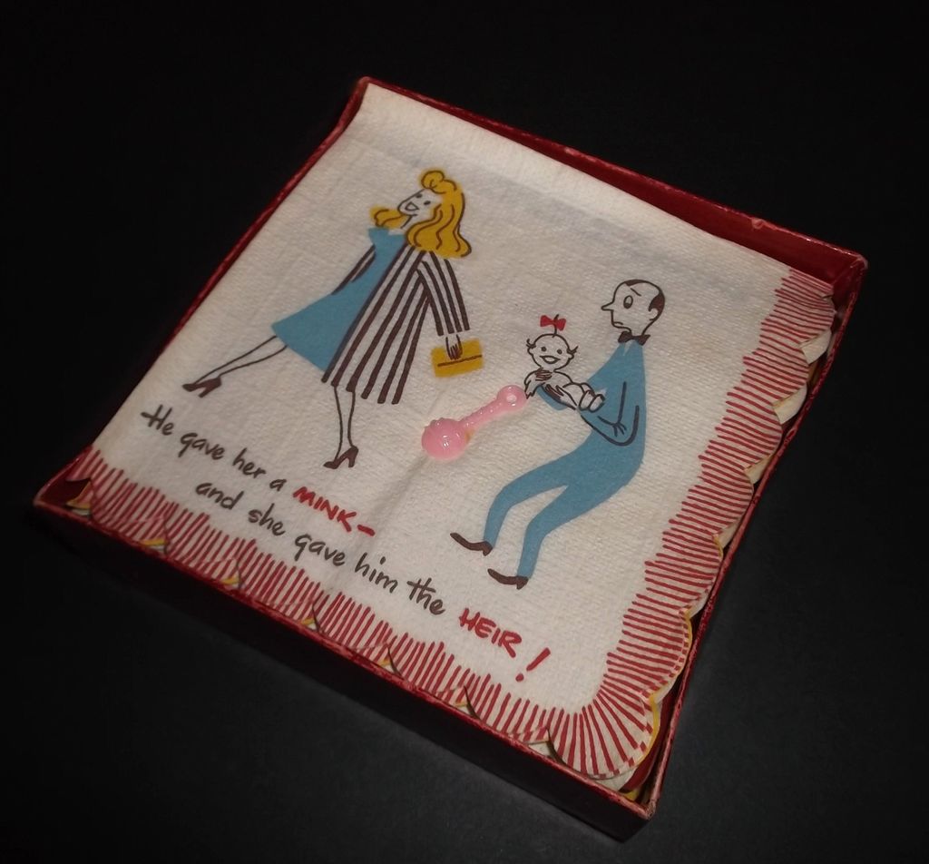 1950s Vintage Humorous Cocktail Napkins Nap Grins Box of 24 1950s Vintage Humorous Cocktail Napkins Nap Grins Box of 24