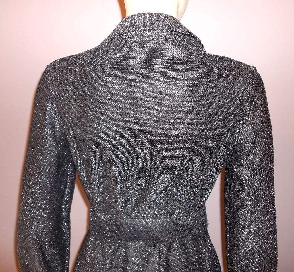 1970s Vintage Loll-Ease Black Metallic Belted Gown Size Small/Medium 1970s Vintage Loll-Ease Black Metallic Belted Gown Size Small/Medium