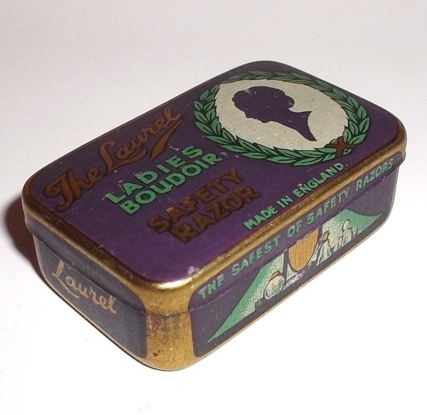 Vintage Vanity Collectible The Laurel Ladies Boudoir Safety Razor in Original Tin Vintage Vanity Collectible The Laurel Ladies Boudoir Safety Razor in Original Tin