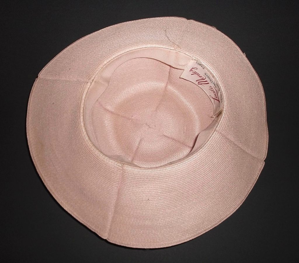 1960s Vintage Lucila Mendez Peach Wide Brimmed Floppy Hat 1960s Vintage Lucila Mendez Peach Wide Brimmed Floppy Hat