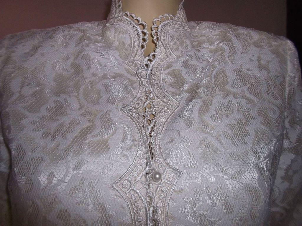 1980s Vintage Scott McClintock Ivory Lace Wedding Dress with Bolero Jacket With Tags Size Medium 1980s Vintage Scott McClintock Ivory Lace Wedding Dress with Bolero Jacket With Tags Size Medium