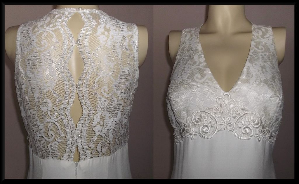 1980s Vintage Scott McClintock Ivory Lace Wedding Dress with Bolero Jacket With Tags Size Medium 1980s Vintage Scott McClintock Ivory Lace Wedding Dress with Bolero Jacket With Tags Size Medium