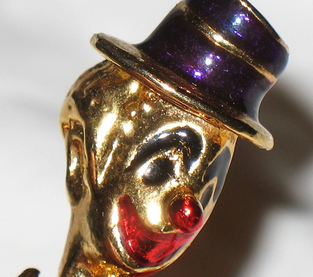 Signed Eisenberg Ice Vintage Jewelry Pin Enameled Clown Signed Eisenberg Ice Vintage Jewelry Pin Enameled Clown