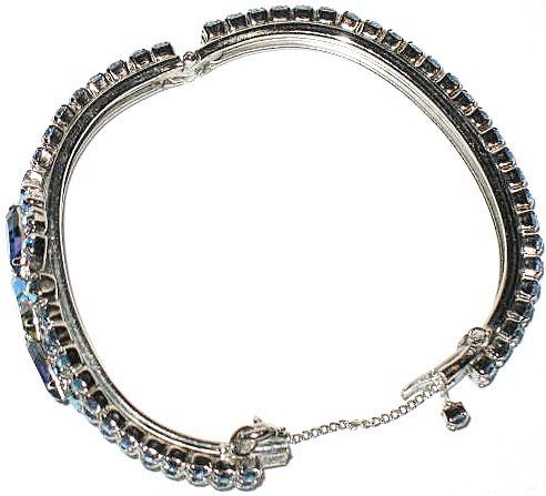 Signed Continental Rigid Blue RS Bracelet & Earrings Demi Signed Continental Rigid Blue RS Bracelet & Earrings Demi