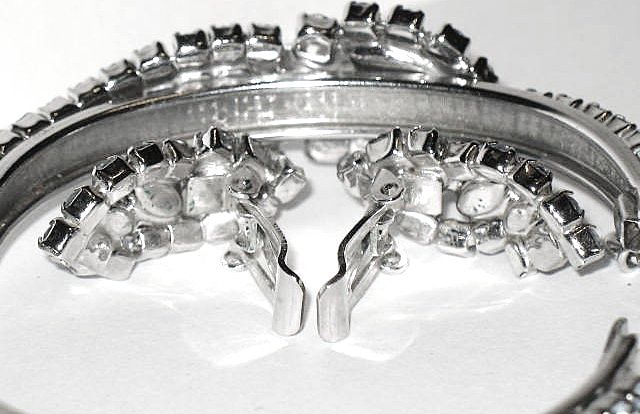 Signed Continental Rigid Blue RS Bracelet & Earrings Demi Signed Continental Rigid Blue RS Bracelet & Earrings Demi