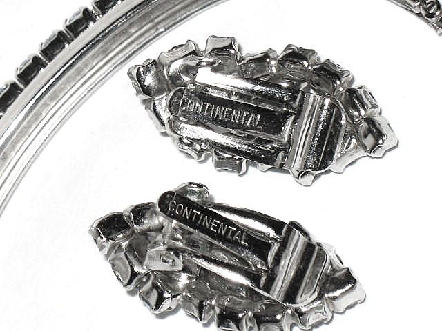Signed Continental Rigid Blue RS Bracelet & Earrings Demi Signed Continental Rigid Blue RS Bracelet & Earrings Demi