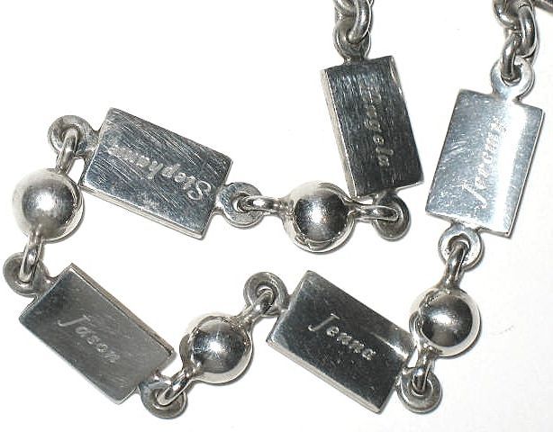 Vintage Sterling Forget-Me-Not Bracelet with Toggle Clasp Vintage Sterling Forget-Me-Not Bracelet with Toggle Clasp