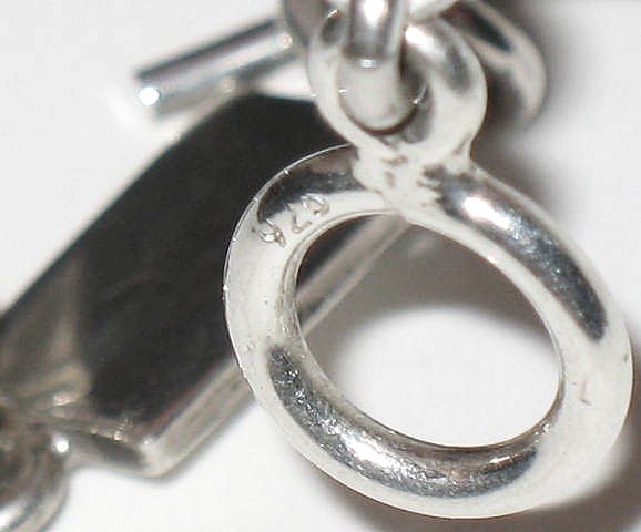 Vintage Sterling Forget-Me-Not Bracelet with Toggle Clasp Vintage Sterling Forget-Me-Not Bracelet with Toggle Clasp