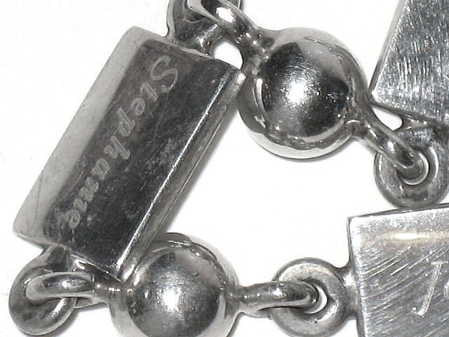 Vintage Sterling Forget-Me-Not Bracelet with Toggle Clasp Vintage Sterling Forget-Me-Not Bracelet with Toggle Clasp