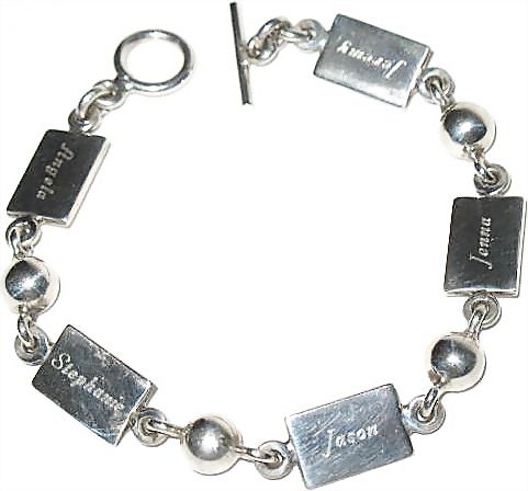 Vintage Sterling Forget-Me-Not Bracelet with Toggle Clasp Vintage Sterling Forget-Me-Not Bracelet with Toggle Clasp