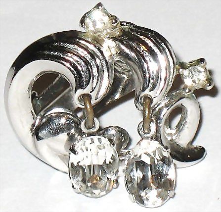 Signed Crown Trifari Crystal Chandelier Pendant & Earrings Demi Signed Crown Trifari Crystal Chandelier Pendant & Earrings Demi