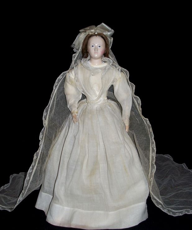 12.5" French-Type Papier Mache ~ Slit Head, Wooden Arms 12.5" French-Type Papier Mache ~ Slit Head, Wooden Arms