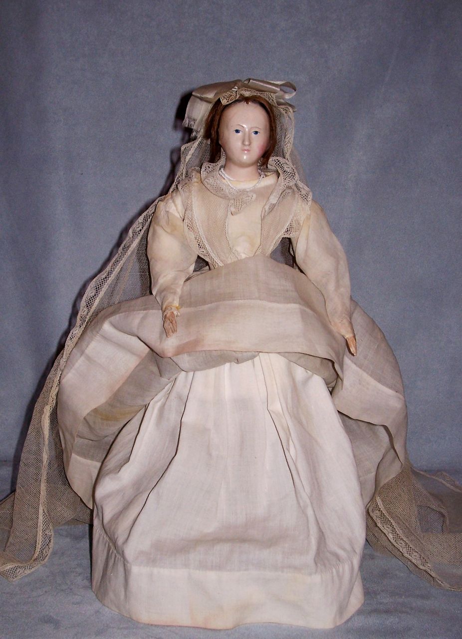 12.5" French-Type Papier Mache ~ Slit Head, Wooden Arms 12.5" French-Type Papier Mache ~ Slit Head, Wooden Arms