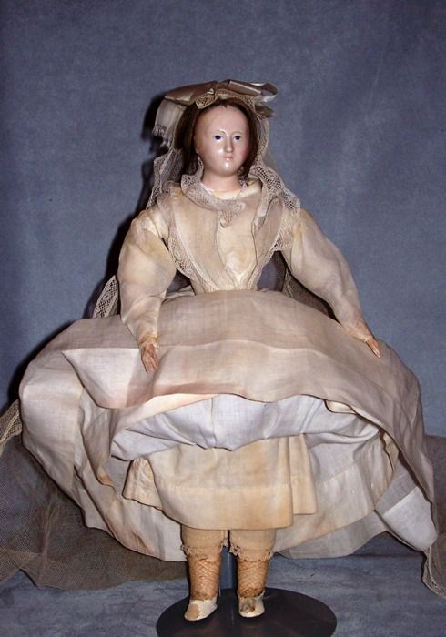 12.5" French-Type Papier Mache ~ Slit Head, Wooden Arms 12.5" French-Type Papier Mache ~ Slit Head, Wooden Arms