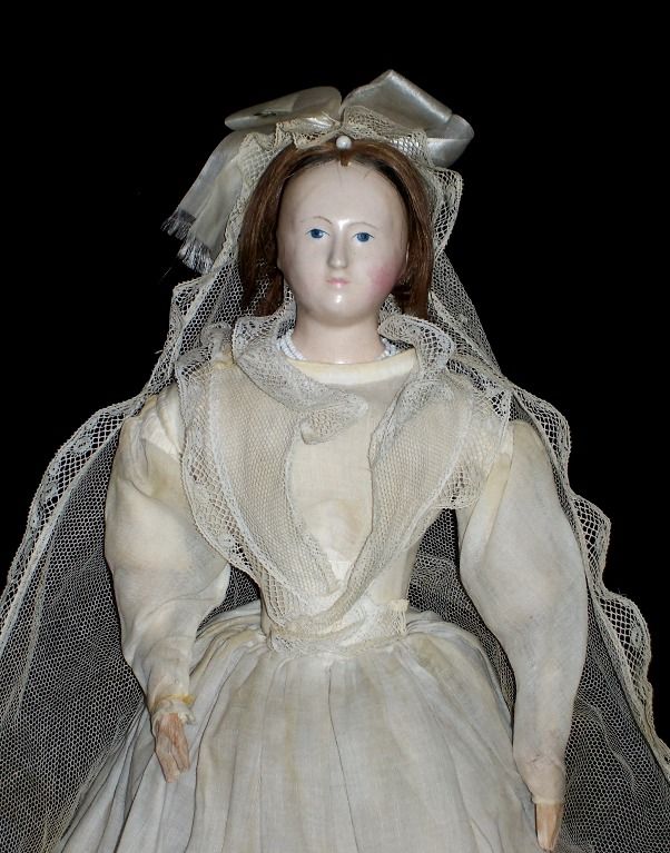 12.5" French-Type Papier Mache ~ Slit Head, Wooden Arms 12.5" French-Type Papier Mache ~ Slit Head, Wooden Arms