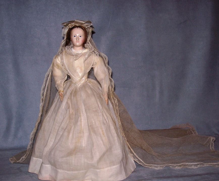12.5" French-Type Papier Mache ~ Slit Head, Wooden Arms 12.5" French-Type Papier Mache ~ Slit Head, Wooden Arms