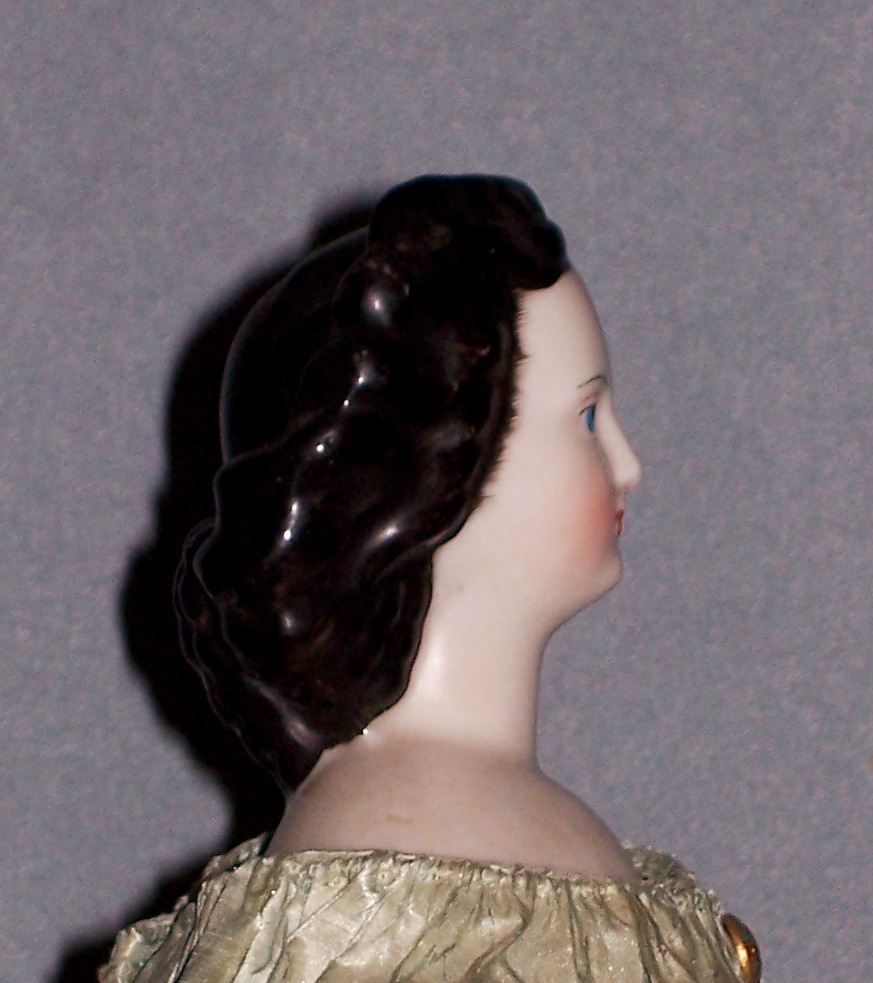 14.5" Pink Tint China Lady with Unusual Hair Style 14.5" Pink Tint China Lady with Unusual Hair Style
